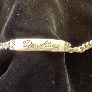 Brighton Silver Bracelet with 'Daughter' Inscription